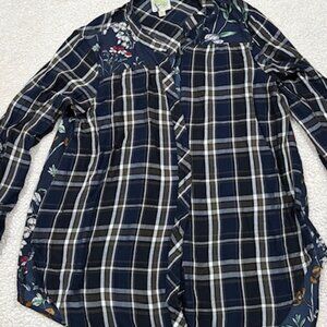 Fig & Flower Plaid & Floral Shirt